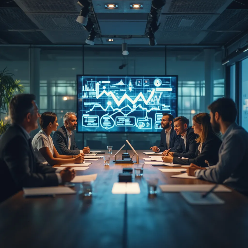 Equipo de consultores en una reunión estratégica